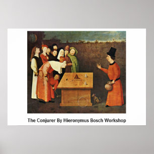 Póster O Conjurer pela oficina de Hieronymus Bosch