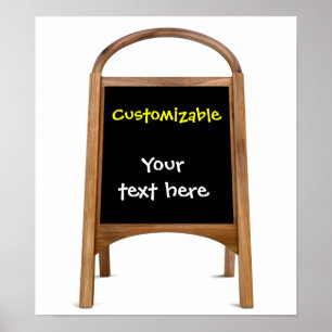 Poster O conselho de sanduíche de madeira