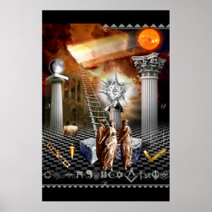 Póster O conselho maçónico do traçado