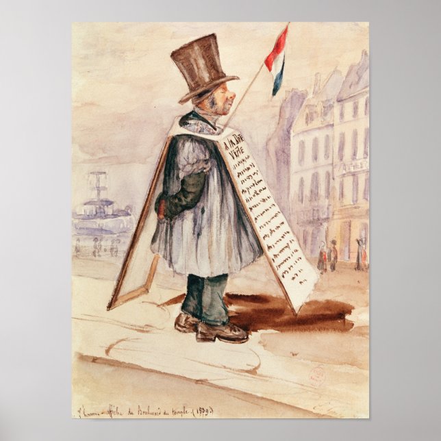 Poster O Conselho Sandwich, Boulevard du Temple, 1839 (Frente)