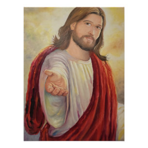 Póster O Convite Divino: Jesus Estendendo a Mão