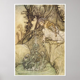 Póster O copo mágico, arte da fantasia do vintage