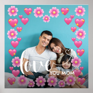 Poster O CORAÇÃO BONITA ADORA-TE Foto do Dia de as mães M