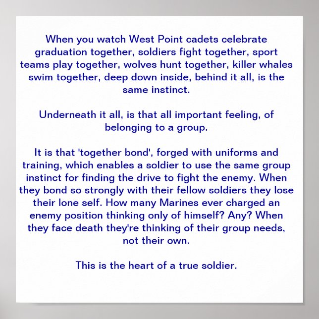 Póster O coração de um verdadeiro soldado (Frente)