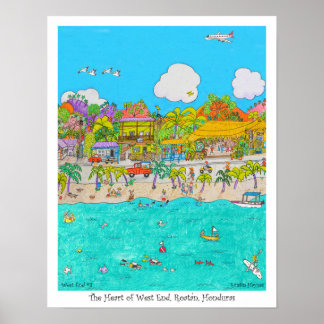 Poster O coração do extremo oeste #3, Roatan, Honduras