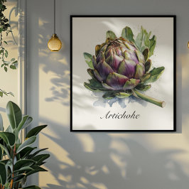 Poster O Coração do Jardim: Artichoke em Aquarela