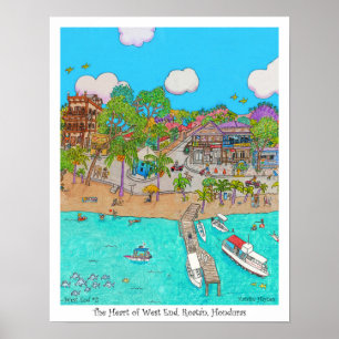 Póster O coração do West End #2, Roatan, Honduras.