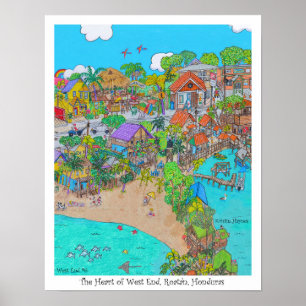 Póster O coração do West End #6, Roatan, Honduras