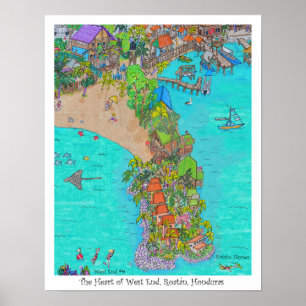 Poster O coração do West End #9, Roatan, Honduras