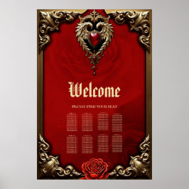 Poster O coração gótico do fogo e do ouro.