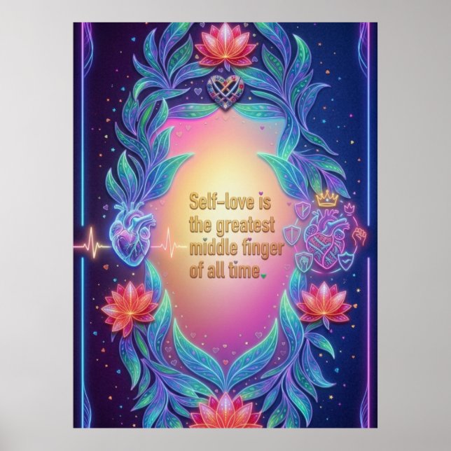 Poster O Coração Soberano de Néon (Frente)