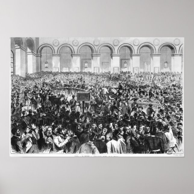 Póster O "Corbeille" no curso de Paris, 1873 (Frente)