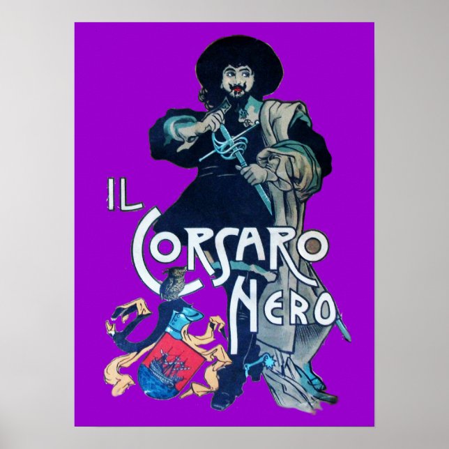 Póster O CORSAIRO NEGRO  roxo (Frente)