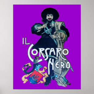 Póster O CORSAIRO NEGRO roxo