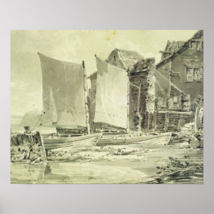 Poster O Cottag do pescador de Joseph Mallord William