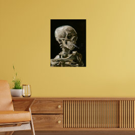 Poster O crânio de Vincent van Gogh queimando cigarro Art
