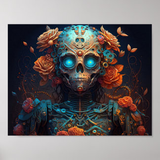 Poster O Crânio do Açúcar Robótico Dia da Mulher Morta