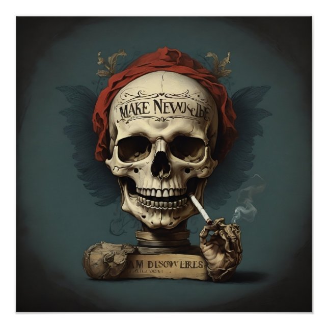 Póster O crânio fumador (Frente)