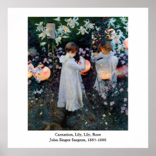 Poster O cravo de John Singer Sargent, Lily, Lily, Rosa