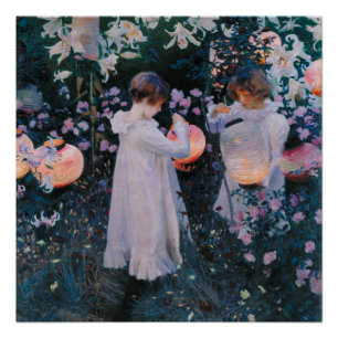 Póster O cravo, lírio, lírio, aumentou por John Singer