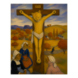 Póster O Cristo Amarelo Gatos – Felinos Inspirados em Gau