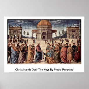 Póster O cristo cede as chaves por Pietro Perugino