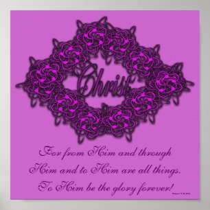 Poster O cristo é o centro - rosa da forma