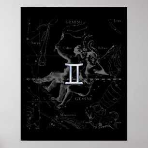 Póster O cromo de prata gosta do sinal do zodíaco dos