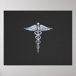Póster O cromo gosta da fibra médica do carbono do