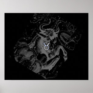 Póster O cromo gosta do sinal do zodíaco do Taurus em