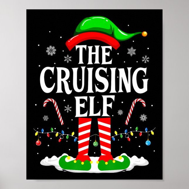 Poster O Cruzeiro Elf Xmas Engraçado Em Combinação Com O  (Frente)