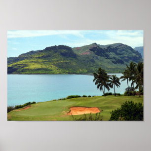 Póster O curso de oceano em Hokuala, Lihue, Kauai, Havaí