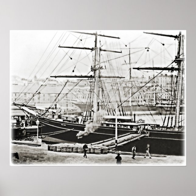 Póster O Cutty Sark no cais (1869) (Frente)