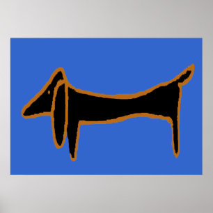 Póster O Dachshund preto famoso