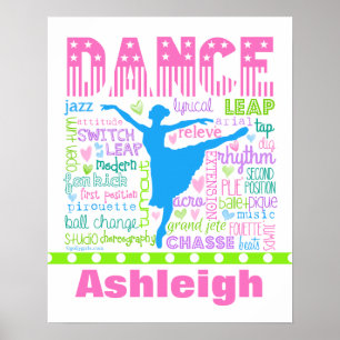 Póster O dançarino Pastel personalizado exprime a