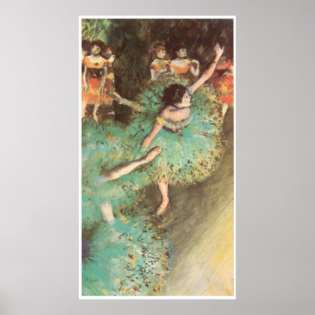 Poster O Dançarino Verde, c. 1880, Edgar Degas (Frente)