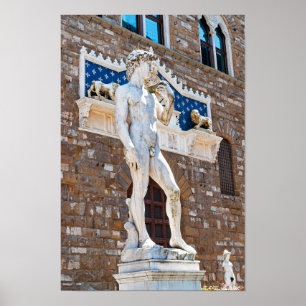 Poster O David de Michelangelo - a Florença, Toscânia,