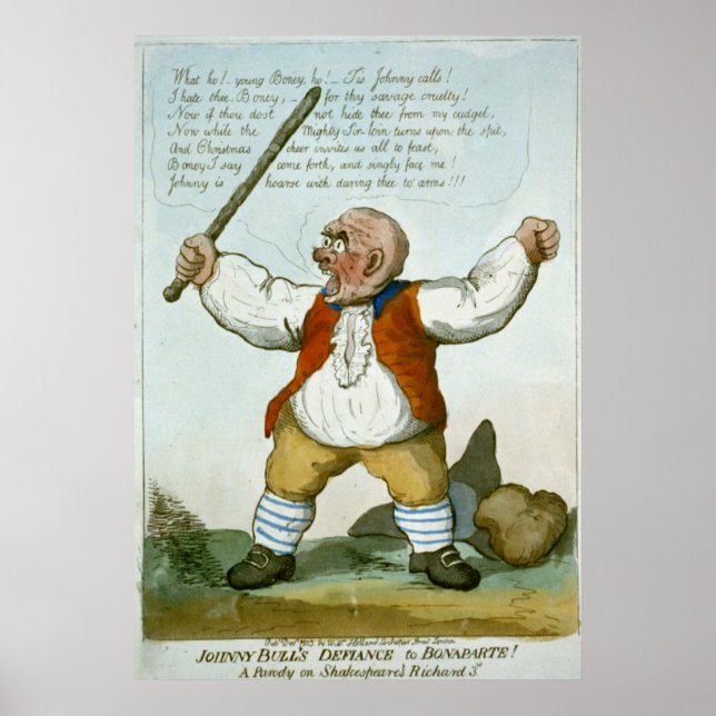 Póster O desafio de Johnny Bull a Bonaparte! (Frente)