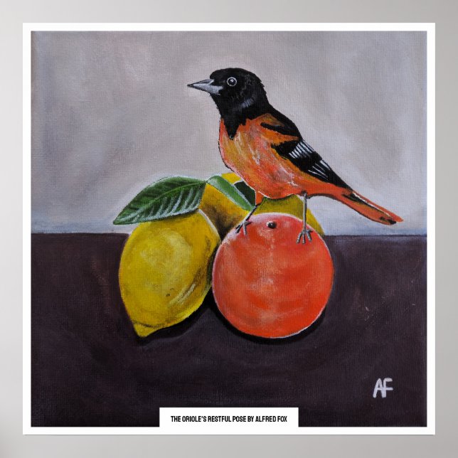 Poster O Descanso do Oriole Pintura de Alfred Fox (Frente)