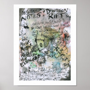 Póster O desenhista da falha do Dungeon nota a pintura