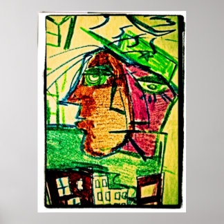Póster o desenho da frente e do lado