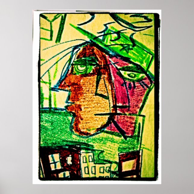 Póster o desenho da frente e do lado (Frente)