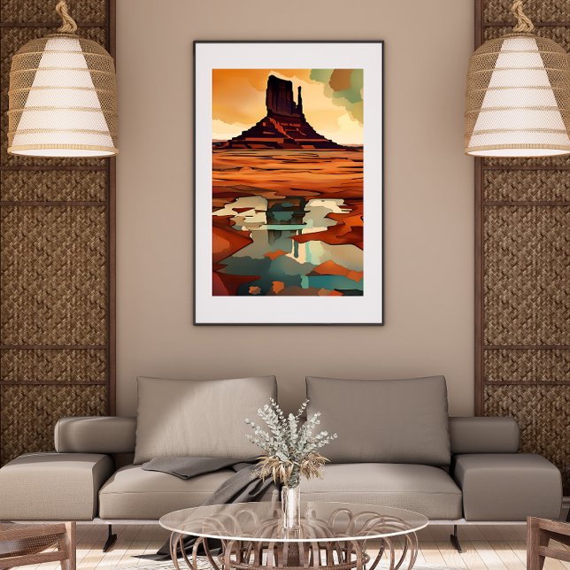 Poster O Deserto não foi enquadrado (The Desert is an abstract modern art print that will add color and sophistication to any room.)