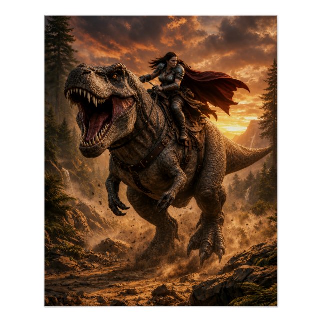 Póster O Destemido Cavaleiro de Dinossauro (Frente)