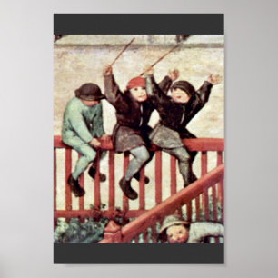 Póster O detalhe dos jogos das crianças por Bruegel D.