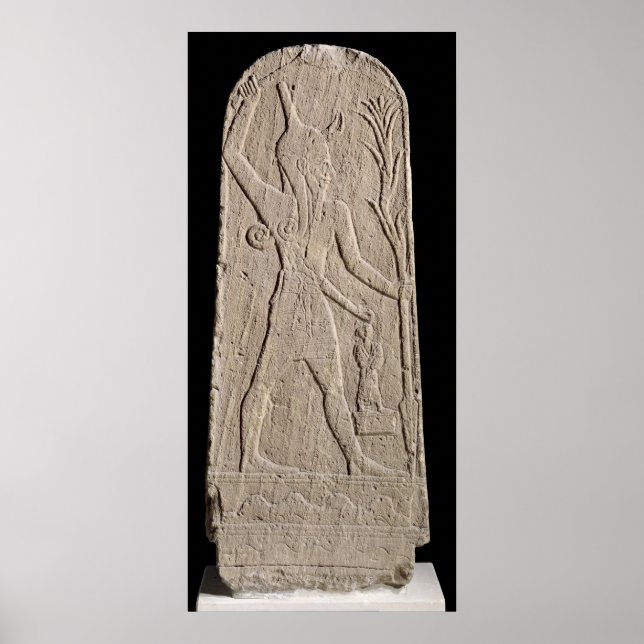 Póster O deus da tempestade Baal com um raio (Frente)