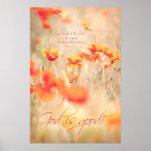 Poster O DEUS É BOM - arte religiosa cristã da parede d