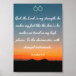 Poster O deus, senhor, é minha força - bíblia