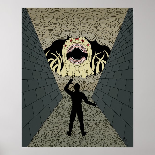 Poster O Devorador Vem Arte de Terror Estranho (Frente)