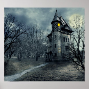 Poster O Dia das Bruxas assustador! Casa assombrada no